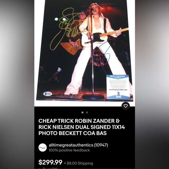 CHEAP TRICK Autographed Memorabilia‼️VERIFIED‼️1-OF-1‼️PRISTINE CONDITION‼️ - Picture 7 of 13
